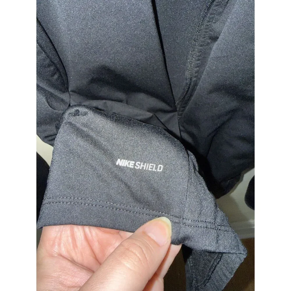 Nike Shield Running Jacket Black S READ Missing Zipper Slider / Track Only